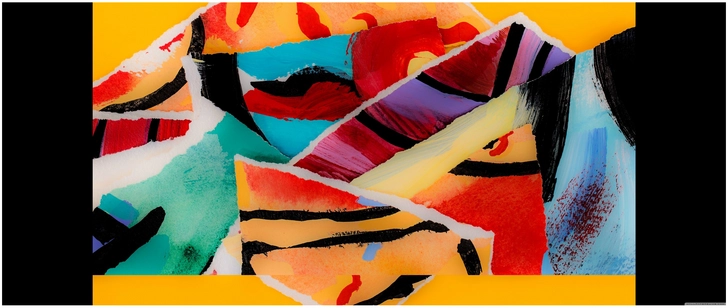 abstrakte kunst mit farben und formen