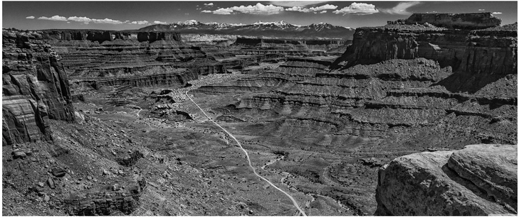 beeindruckende schwarzweissaufnahme canyonlands nationalpark utah