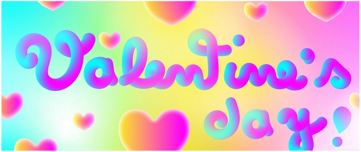 bunte digitale grafik fuer den valentinstag