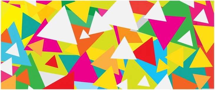 bunte geometrische formen in digitaler grafik