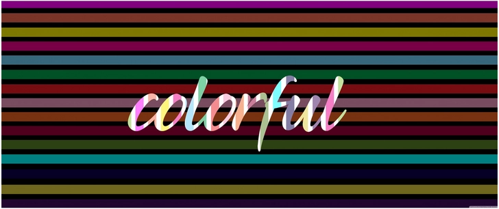 buntes design mit farbstreifen und schriftzug