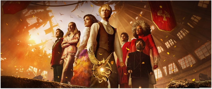 charaktere aus dem abenteuer fantasy universum in dramatischer pose