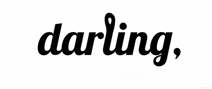 darling in eleganter schrift art auf minimalistischem hintergrund