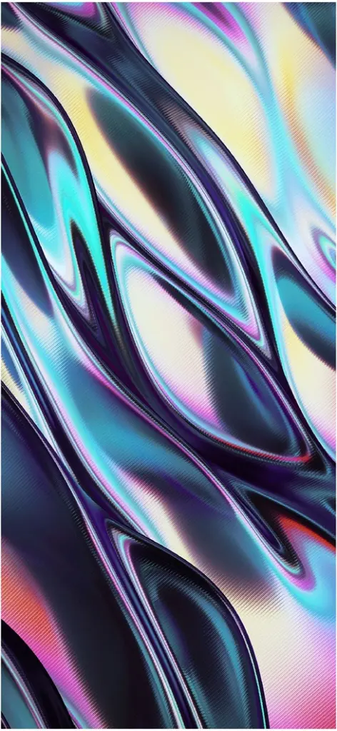 digitale grafik mit fliessenden wellen und metallischer aesthetik