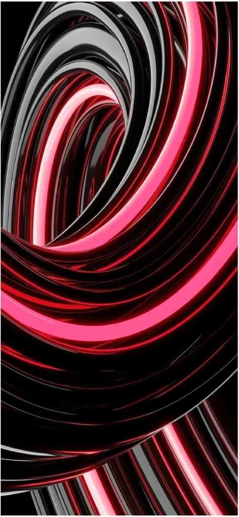 digitale grafik mit geschwungenen linien in schwarz und pink