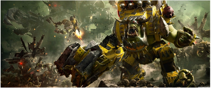 digitale illustration ork kreatur warhammer schlacht