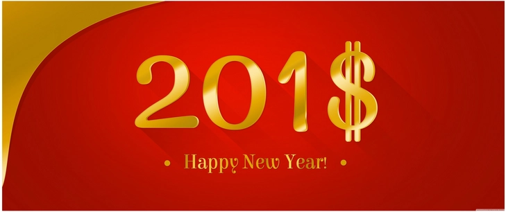 digitale neujahrsgruesse 2018 mit geldsymbol