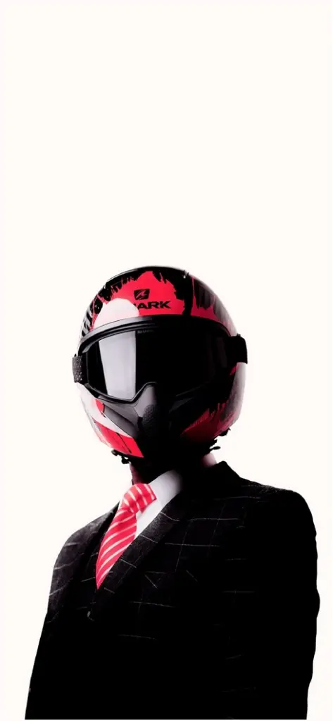 elegante person mit motorradhelm in digitaler grafik