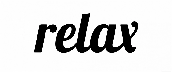 elegante schriftzug relax in schwarz weiss