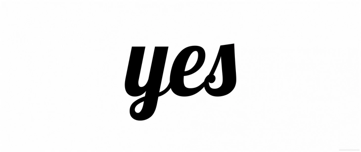 elegantes yes in minimalistischer schriftart