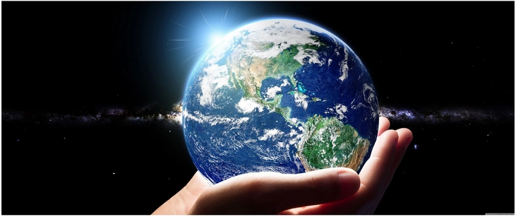 erde in der hand digitale grafik zur globalen verantwortung
