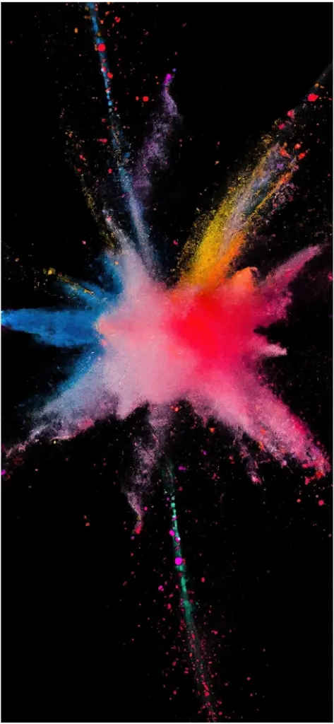 explosion von farben auf schwarzem hintergrund