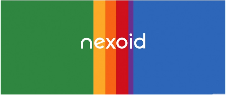 farbenfrohe digitale grafik von nexoids logo
