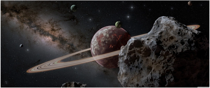 faszinierende weltraumszene mit planeten und ringen