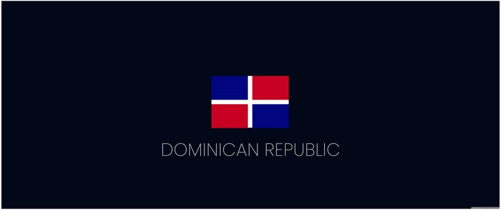 flagge der dominikanischen republik auf dunklem hintergrund
