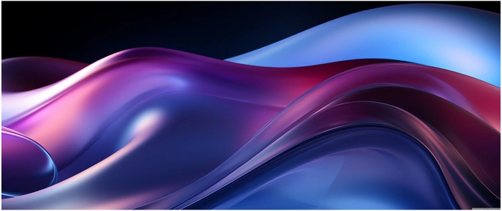 fliessende wellen in lila und blau digitale grafik