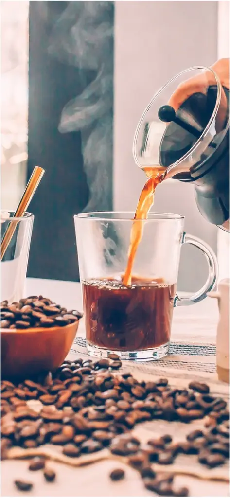 frisch gebruehter kaffee aus der french press