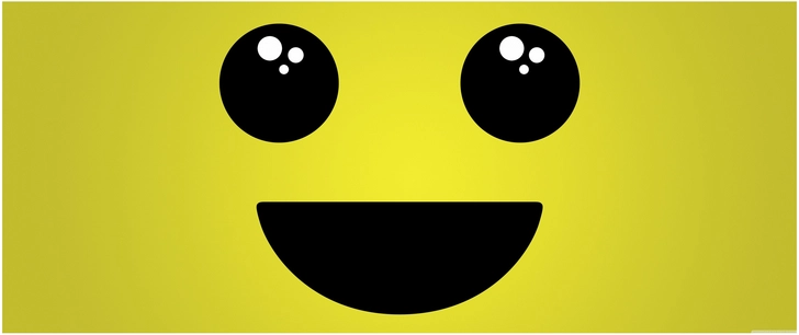 froehliches smiley gelber hintergrund digitale grafik