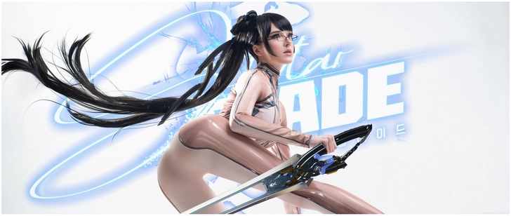 futuristische figur mit schwert in digitaler grafik