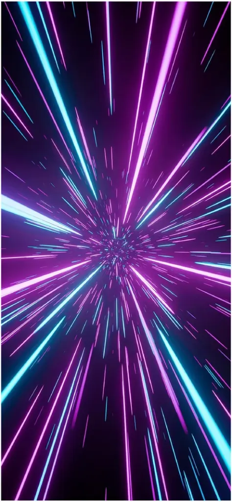 futuristische lichtstrahlen in blau und violett