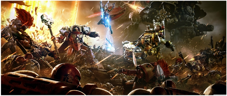 futuristische schlacht im warhammer 40000 universum