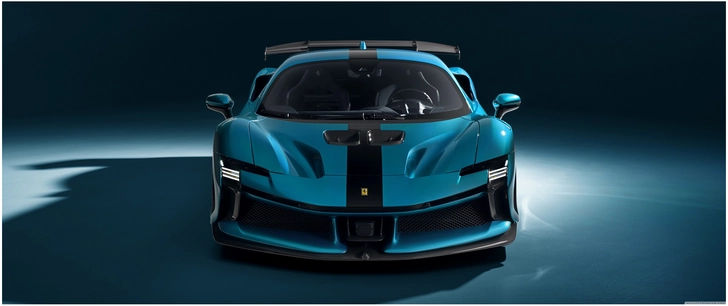 futuristischer blauer sportwagen impressionantes design