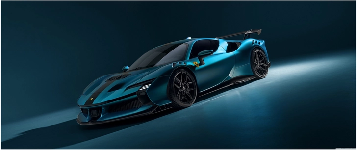 futuristisches auto intensiv blau moderne aesthetik visualisierung