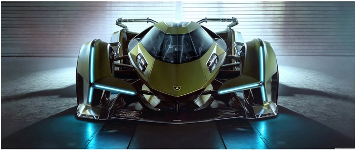 futuristisches auto mit modernem design und beleuchtung