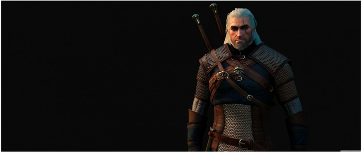 geralt von rivia digitale grafik charakter mit schwertern