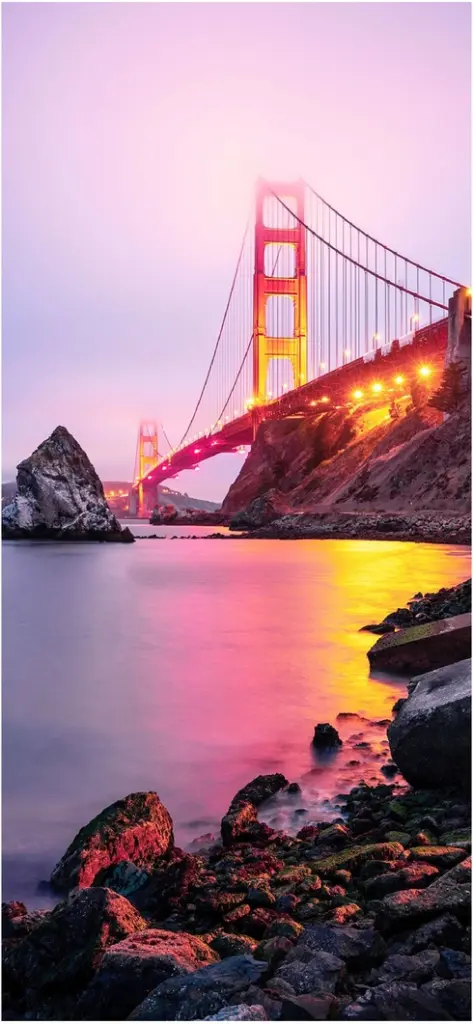 golden gate bridge bei sonnenuntergang in san francisco