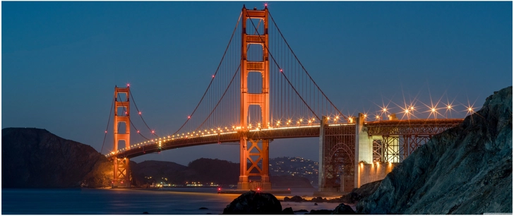 golden gate bruecke san francisco bei nacht ansicht