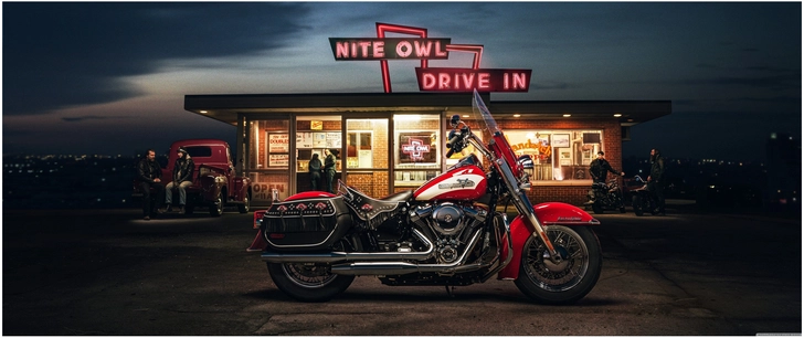 harley davidson motorrad vor nite owl drive in restaurant