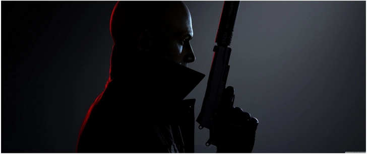 intensive silhouette eines mannes mit waffe in dramatischer beleuchtung