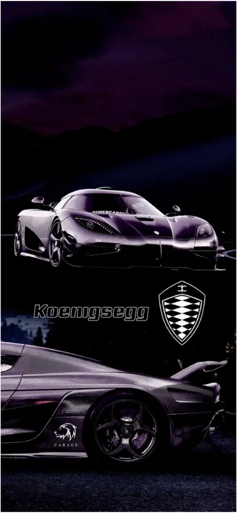 koenigsegg supersportwagen dunkle strasse digitale grafik