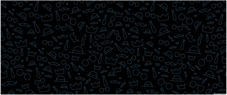 kreative illustration mit hueten brillen und schnurrbaerten