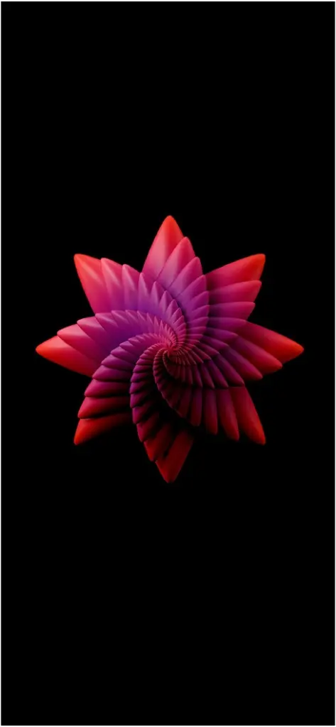 kuenstlerische spiralfoermige digitale grafik in rot und violett