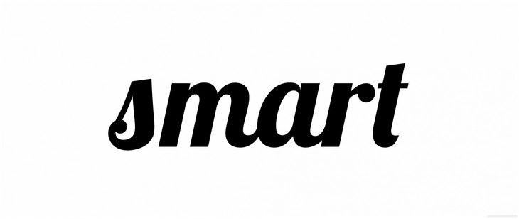 kuenstlerisches design des begriffs smart in schwarzweiss
