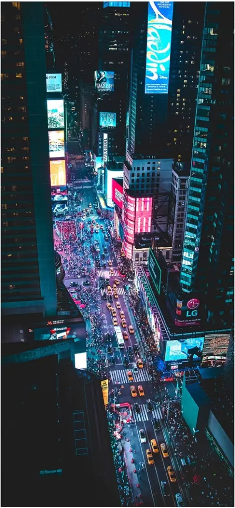lebendige stadtansicht von times square bei nacht