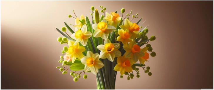 lebendiger blumenstrauss gelbe narzissen fruehling