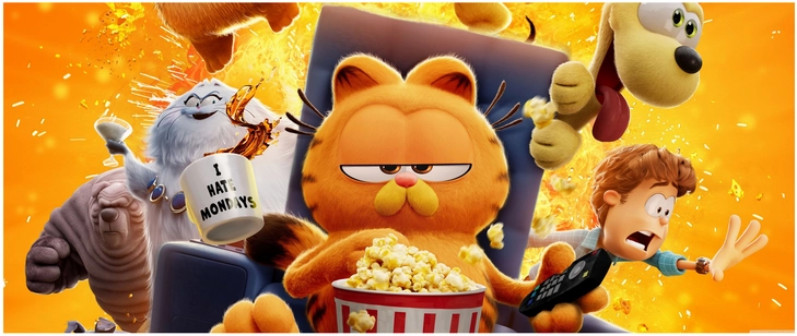 lebhaftes cartoon szenario mit garfield und freunden