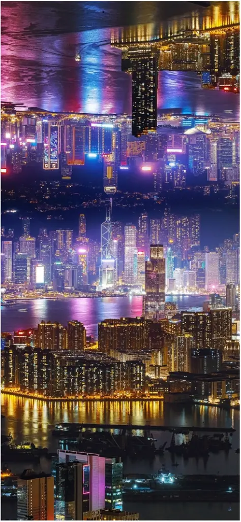 leuchtende hochhaeuser bei nacht in einer modernen stadt