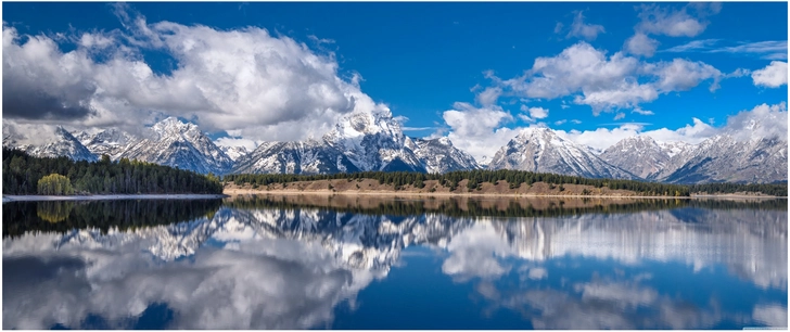 majestetische berge am jackson lake im grand teton nationalpark