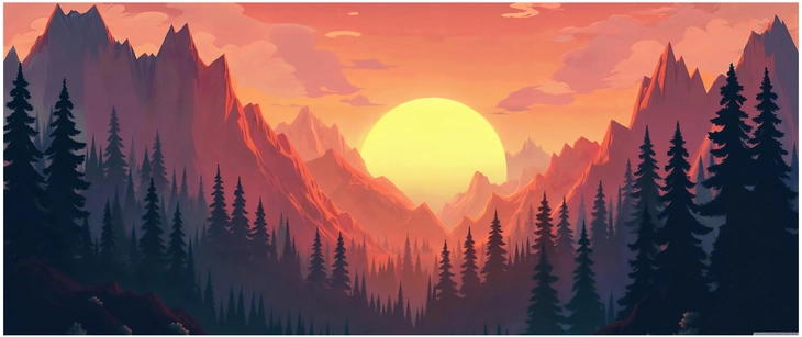 majestetische berge mit sonnenaufgang kuenstlerische landschaft