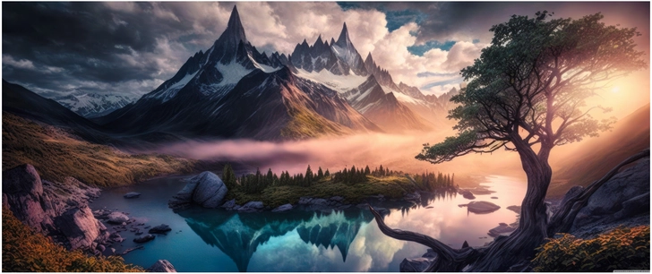 majestetische berglandschaft mit ruhigem see