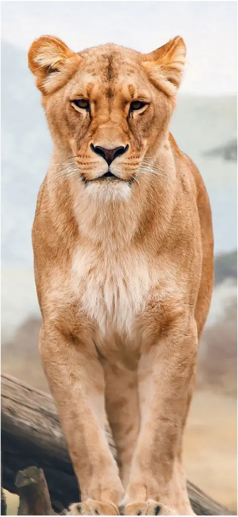 majestetische loewin in naturlicher umgebung