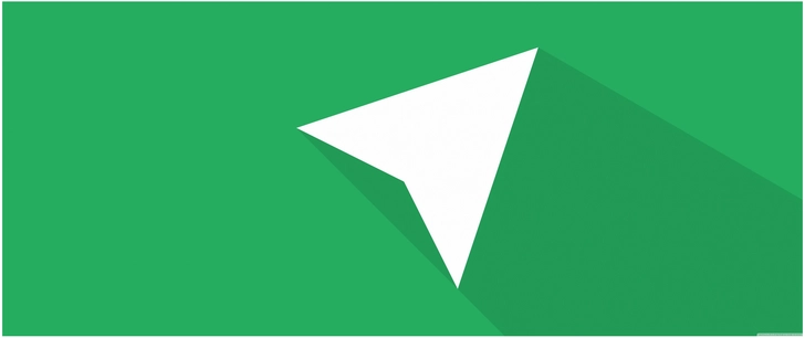 minimalistische grafische navigation mit gruenem hintergrund