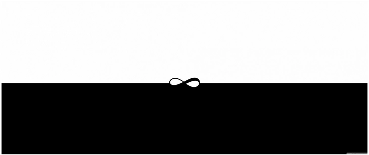 minimalistisches unendlichkeitssymbol in schwarzweiss
