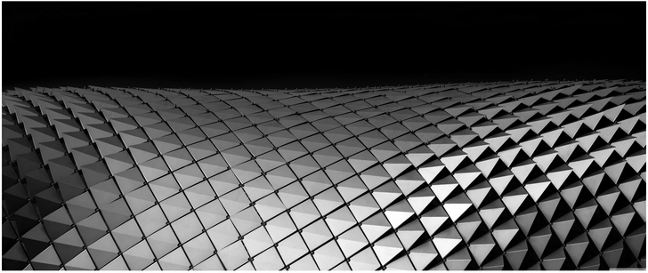 moderne architektur in schwarz weiss mit geometrischen mustern