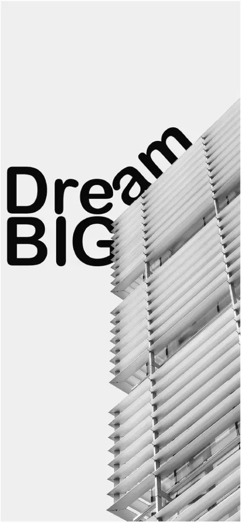 moderne architektur mit inspirierendem schriftzug dream big