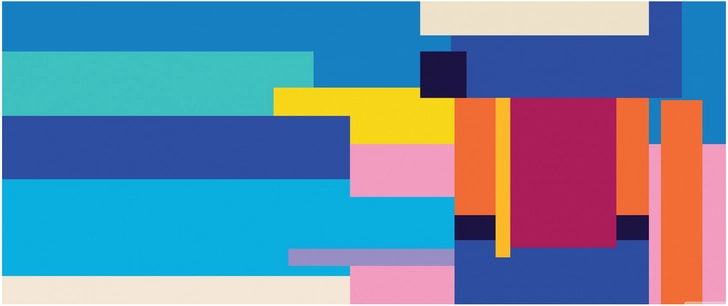 moderne geometrische digitale grafik mit lebendigen farben